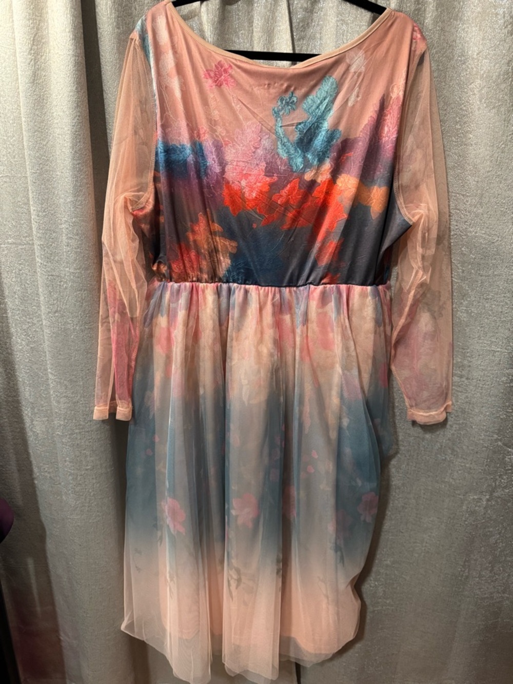 Sheer Overlay Dress in Blush Multi - Picture 6 of 6